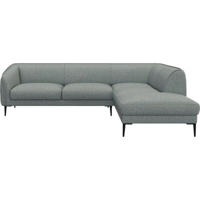 FLEXLUX Belle Himmelblau Bouclé L-Form Sofa - Sofa FLEXLUX Belle Himmelblau Bouclé L-Form Sofa - Sofa
