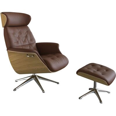 FLEXLUX Volden Relaxsessel - Echtleder, Verstellbare Kopfstütze, Fünf-Stern-Fuß - Sessel FLEXLUX Volden Relaxsessel - Echtleder, Verstellbare Kopfstütze, Fünf-Stern-Fuß - Sessel