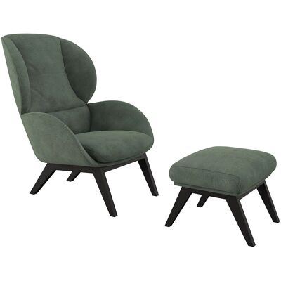 FLEXLUX Adria Grün Dusty - Fußhocker - Strukturstoff FLEXLUX Adria Grün Dusty - Fußhocker - Strukturstoff