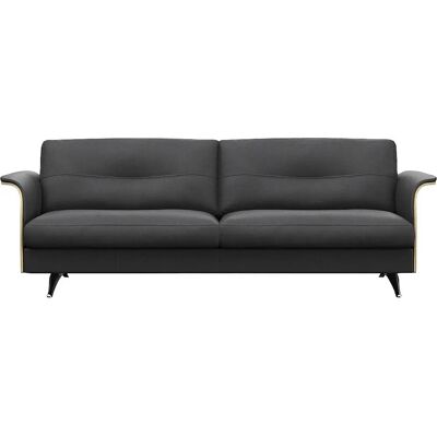 FLEXLUX Glow Walnuss Schwarz 3-Sitzer Sofa - Sofa FLEXLUX Glow Walnuss Schwarz 3-Sitzer Sofa - Sofa