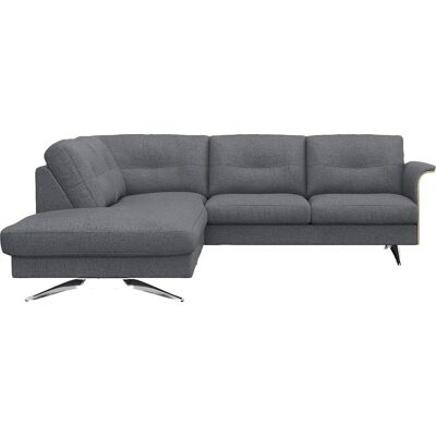 FLEXLUX Glow L-Form-Sofa mit Bouclé Navy Blau - Sofa FLEXLUX Glow L-Form-Sofa mit Bouclé Navy Blau - Sofa