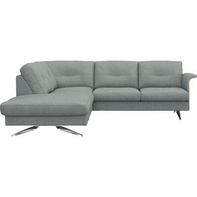 FLEXLUX Glow Sofa - Himmelblau, Geölte Eiche, Ottomane rechts - Sofa FLEXLUX Glow Sofa - Himmelblau, Geölte Eiche, Ottomane rechts - Sofa