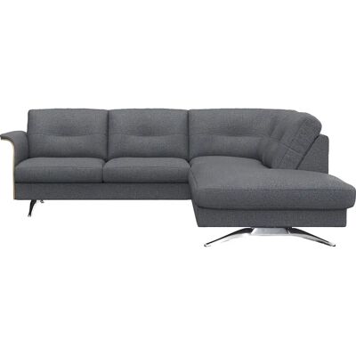FLEXLUX Glow Sofa - Elegantes Modernes Design mit Walnuss-Armlehnen FLEXLUX Glow Sofa - Elegantes Modernes Design mit Walnuss-Armlehnen