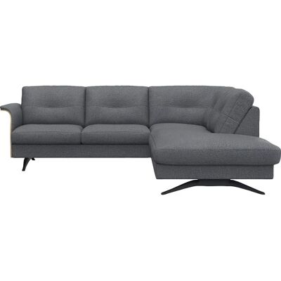 FLEXLUX Glow Sofa Navy Blau - L-Form, Bouclé, Rechte Ottomane FLEXLUX Glow Sofa Navy Blau - L-Form, Bouclé, Rechte Ottomane