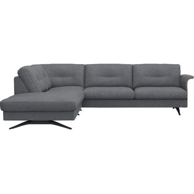 FLEXLUX Glow Schlafsofa - Luxuriöser Bonell-Federkern, Navy Blau, Walnuss-Armlehnen FLEXLUX Glow Schlafsofa - Luxuriöser Bonell-Federkern, Navy Blau, Walnuss-Armlehnen