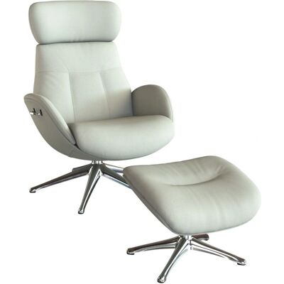 FLEXLUX Eleganter Leder-Recliner - Verstellbarer Kopfstütze & Rückenlehne FLEXLUX Eleganter Leder-Recliner - Verstellbarer Kopfstütze & Rückenlehne