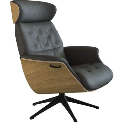 FLEXLUX Volden Relaxsessel - Leder, Eiche, Verstellbarer Kopfstütze FLEXLUX Volden Relaxsessel - Leder, Eiche, Verstellbarer Kopfstütze