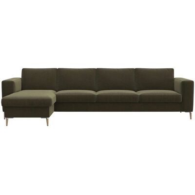 FLEXLUX Fiore Moosgrün Samtvelours L-Form Sofa - Sofas FLEXLUX Fiore Moosgrün Samtvelours L-Form Sofa - Sofas