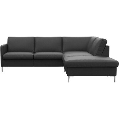 FLEXLUX Fiore L-Form Sofa - Skandinavisches Design, Schwarz, Aluminiumfüße FLEXLUX Fiore L-Form Sofa - Skandinavisches Design, Schwarz, Aluminiumfüße