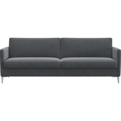 FLEXLUX Fiore Samt Grau 3-Sitzer Sofa - Sofa FLEXLUX Fiore Samt Grau 3-Sitzer Sofa - Sofa