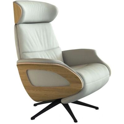 FLEXLUX Clement Elektrischer Relaxsessel - Echtleder, Weiß, Drehfunktion FLEXLUX Clement Elektrischer Relaxsessel - Echtleder, Weiß, Drehfunktion