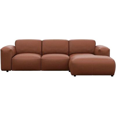 FLEXLUX Lucera Sofa - Skandinavisches Design, Braun Leder, Niedrige Höhe FLEXLUX Lucera Sofa - Skandinavisches Design, Braun Leder, Niedrige Höhe