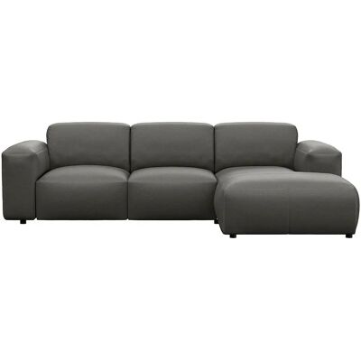 FLEXLUX Lucera - Grau Leder Eckensofa - Skandinavisches Design FLEXLUX Lucera - Grau Leder Eckensofa - Skandinavisches Design
