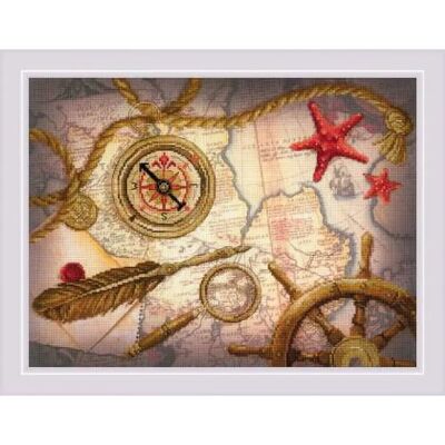 buttinette Mapa del mundo Bordado - 40 x 30 cm - Kit de Bordado buttinette Mapa del mundo Bordado - 40 x 30 cm - Kit de Bordado
