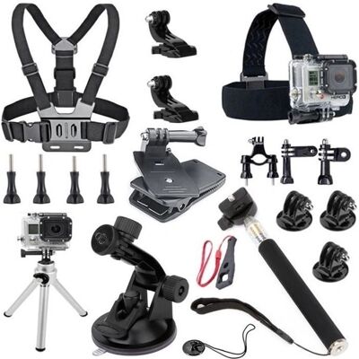 Kit accessoires GoPro AZPower - 18 en 1 avec sangles tête & poitrine - Publicité Kit accessoires GoPro AZPower - 18 en 1 avec sangles tête & poitrine - Publicité