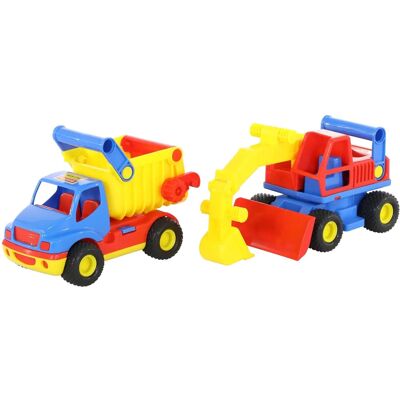 Polesie Wader Spielset - Baustellenfahrzeuge mit Kipper & Bagger Polesie Wader Spielset - Baustellenfahrzeuge mit Kipper & Bagger