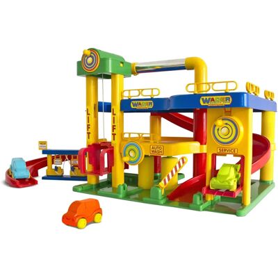 Polesie Buntes Parkhaus mit 3 Autos - Spielzeug Autowaschanlage & Tankstelle Polesie Buntes Parkhaus mit 3 Autos - Spielzeug Autowaschanlage & Tankstelle