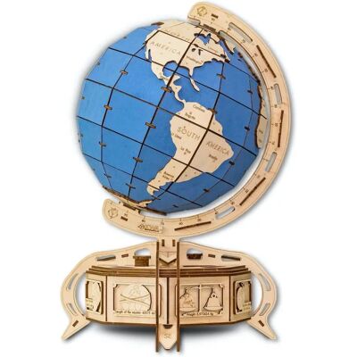 Eco Wood Art - Globus 3D - Blau - 393 Stk - Puzzle Eco Wood Art - Globus 3D - Blau - 393 Stk - Puzzle