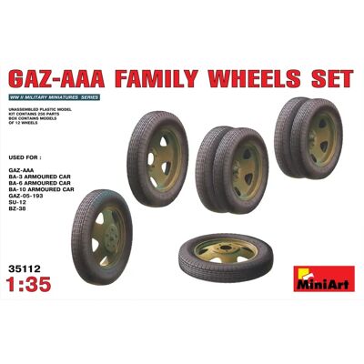 Mini Art GAZ-AAA Family Wheels Set 1/35 - Militär Modellbausatz Mini Art GAZ-AAA Family Wheels Set 1/35 - Militär Modellbausatz