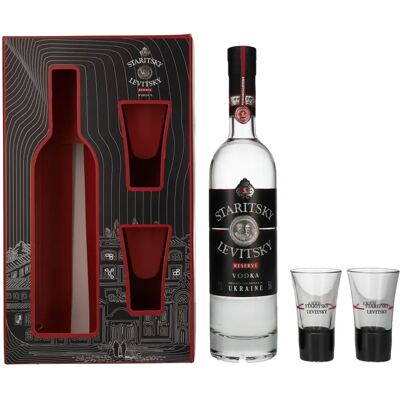 Staritsky & Levitsky RESERVE Vodka - Klar - 40% 0,5l Geschenkset mit 2 Gläser Staritsky & Levitsky RESERVE Vodka - Klar - 40% 0,5l Geschenkset mit 2 Gläser