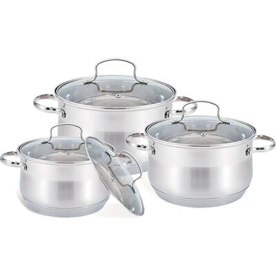 Juego de Cocina de Acero Inoxidable Maestro MR-3512-6L - Compatible con Inducción Juego de Cocina de Acero Inoxidable Maestro MR-3512-6L - Compatible con Inducción