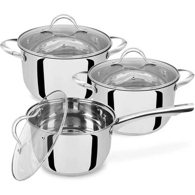 Feel Maestro MR-3519-6M Silber 6-teiliges Kochgeschirr-Set Feel Maestro MR-3519-6M Silber 6-teiliges Kochgeschirr-Set