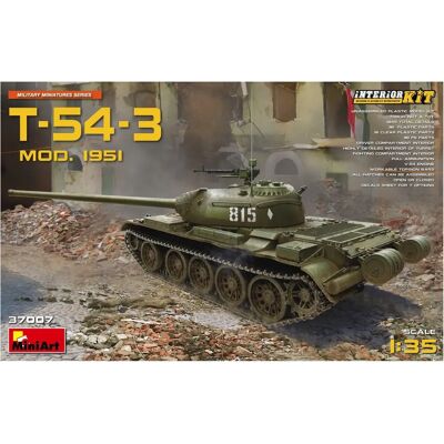 Mini Art Sowjetischer T-54-3 Mod 1951 mit Innenraum Modellbausatz - 1:35 Mini Art Sowjetischer T-54-3 Mod 1951 mit Innenraum Modellbausatz - 1:35