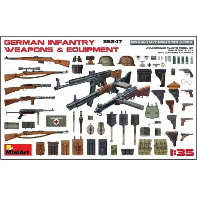 Mini Art German Infantry WWII Equipment Model Figures - 1:35 - MT35247 - WWII Military Miniatures Mini Art German Infantry WWII Equipment Model Figures - 1:35 - MT35247 - WWII Military Miniatures