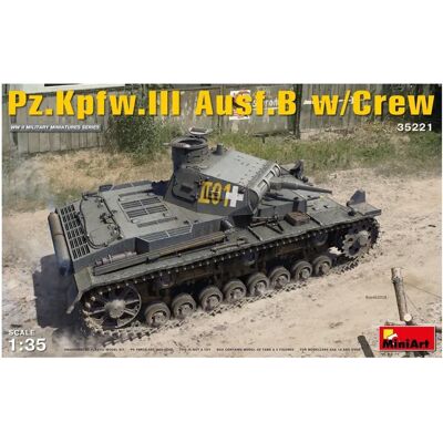 Mini Art Pz.Kpfw.III Ausf.B mit Crew - Militärmodellbausatz 1/35 Mini Art Pz.Kpfw.III Ausf.B mit Crew - Militärmodellbausatz 1/35