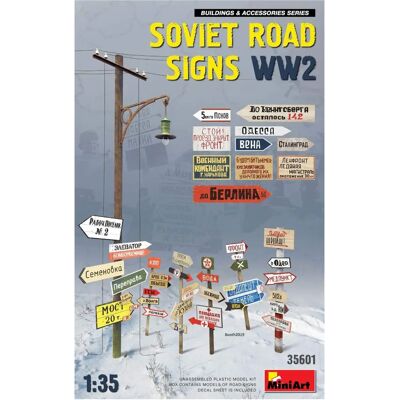 Miniart MIN35601 Signaux Routiers Soviétiques WWII Modèle Échelle Miniart MIN35601 Signaux Routiers Soviétiques WWII Modèle Échelle