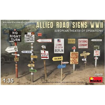 Panneaux de signalisation alliés WWII - Europe - 1:35 - Publicité Panneaux de signalisation alliés WWII - Europe - 1:35 - Publicité