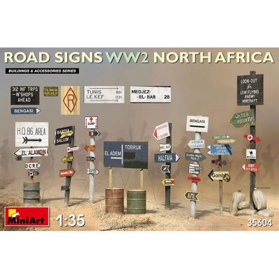 Miniart Panneau Routier Afrique du Nord - Kit de Modèle en Plastique Miniart Panneau Routier Afrique du Nord - Kit de Modèle en Plastique