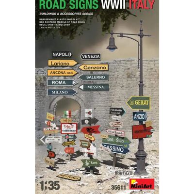 Miniart Miniart 1:35 - Signaux routiers WWII Italie Accessoires non peints Miniart Miniart 1:35 - Signaux routiers WWII Italie Accessoires non peints