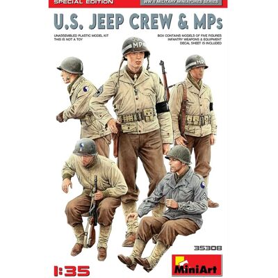 Mini Art US Jeep Crew & MPs - Modell figurák - 1:35 skála Mini Art US Jeep Crew & MPs - Modell figurák - 1:35 skála