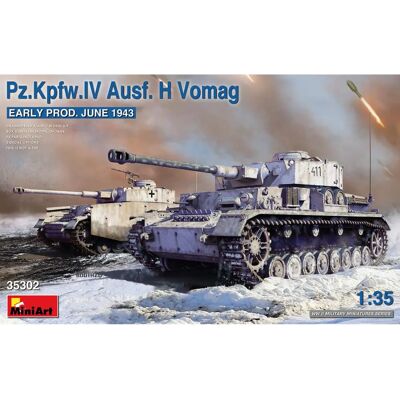 Mini Art Pz.Kpfw.IV Ausf. H Vomag 1:35 Military Model Kit Mini Art Pz.Kpfw.IV Ausf. H Vomag 1:35 Military Model Kit
