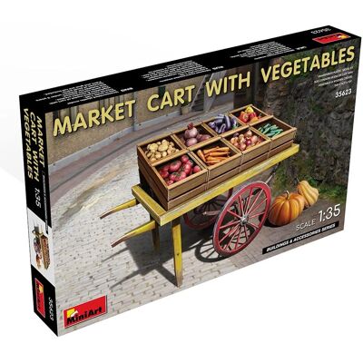 Miniart MIN35623 Chariot de marché avec légumes - Modèle réduit Miniart MIN35623 Chariot de marché avec légumes - Modèle réduit