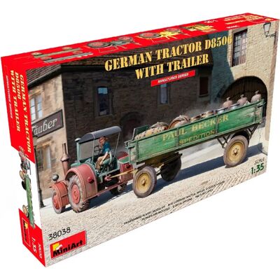Mini Art German Tractor D8506 mit Anhänger - Modellbausatz Mini Art German Tractor D8506 mit Anhänger - Modellbausatz