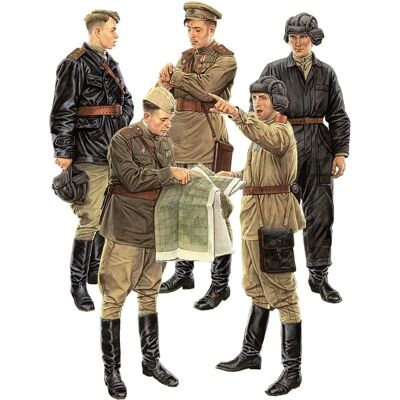 Mini Art Soviet Army Field Meeting Officer Figure Set 5 - 1/35 Model Mini Art Soviet Army Field Meeting Officer Figure Set 5 - 1/35 Model
