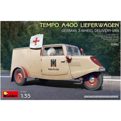 Mini Art A400 Deutscher 3-Rad Lieferwagen Modellbausatz - Militär Mini Art A400 Deutscher 3-Rad Lieferwagen Modellbausatz - Militär
