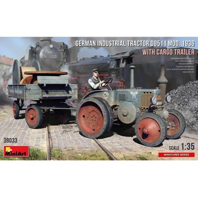 Mini Art Deutscher Industrietraktor D8511 Mod. 1936 mit Anhänger - Modellbausatz Mini Art Deutscher Industrietraktor D8511 Mod. 1936 mit Anhänger - Modellbausatz