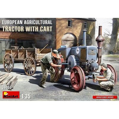 Miniart Europejski traktor rolniczy z przyczepą - Model kit 1/35 Miniart Europejski traktor rolniczy z przyczepą - Model kit 1/35