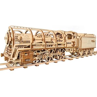 UGEARS Lokomotive mit Tender 3D-Holzmodell - Lokomotive UGEARS Lokomotive mit Tender 3D-Holzmodell - Lokomotive