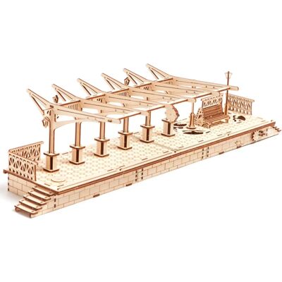UGEARS Bahnhofsplattform Mechanisches Holzmodell - 196 Teile UGEARS Bahnhofsplattform Mechanisches Holzmodell - 196 Teile
