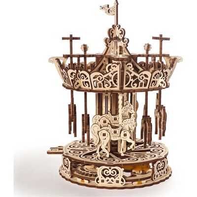Ugears Carrousel Houten Mechanisch 3D Model Zelfbouw Kit - 26cm Ugears Carrousel Houten Mechanisch 3D Model Zelfbouw Kit - 26cm