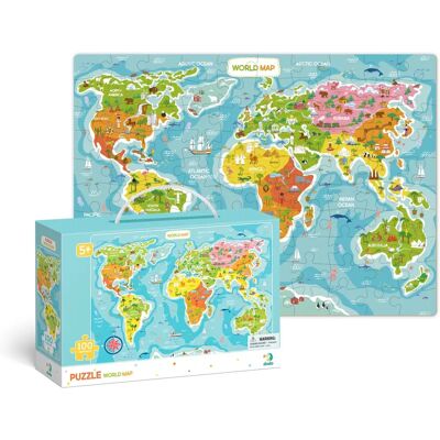 Dodo Mapa świata 100-elementowe puzzle - Edukacyjna Zabawka Dodo Mapa świata 100-elementowe puzzle - Edukacyjna Zabawka