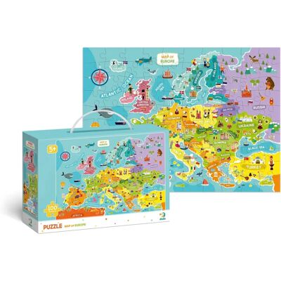Fuego Puzzle Karte von Europa 64x46cm 100 Teile Fuego Puzzle Karte von Europa 64x46cm 100 Teile