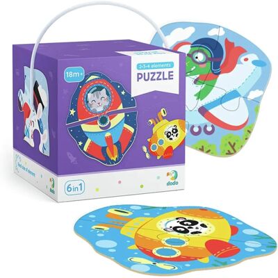 Dodo Puzzle Tiere und Transport - 6-in-1, 2-4 Stk Dodo Puzzle Tiere und Transport - 6-in-1, 2-4 Stk