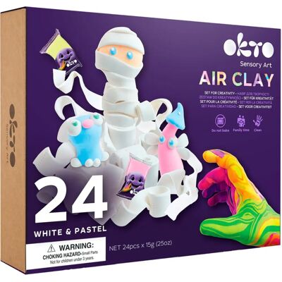 Maksik Air Clay Set - Sensorisches Kunstset, 24 Pastellfarben Maksik Air Clay Set - Sensorisches Kunstset, 24 Pastellfarben
