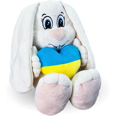 WEPLAY MERCHANDISE - Coniglietto Sweetheart Peluche - Rozmiar 42 cm - Serce w barwach flagi Ukrainy - Miękka zabawka WEPLAY MERCHANDISE - Coniglietto Sweetheart Peluche - Rozmiar 42 cm - Serce w barwach flagi Ukrainy - Miękka zabawka