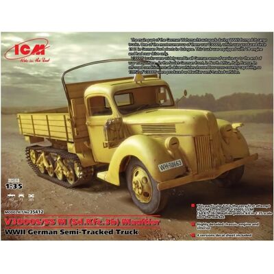 ICM V3000S/SS Maultier WWII deutsches Haltracked-Truck-Bausatz ICM V3000S/SS Maultier WWII deutsches Haltracked-Truck-Bausatz